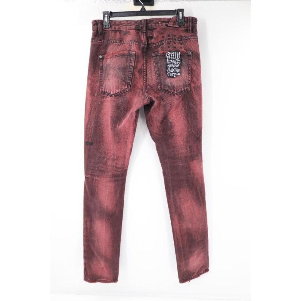 Ksubi Men's Skinny Jeans in Distressed Red